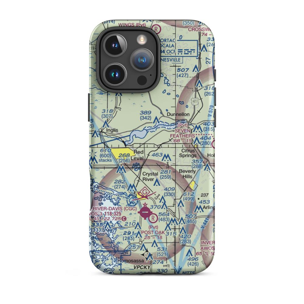 J.R.'s STOLport (66FD) VFR Sectional  Tough iPhone Case iPhone 16 Pro Max model shown
