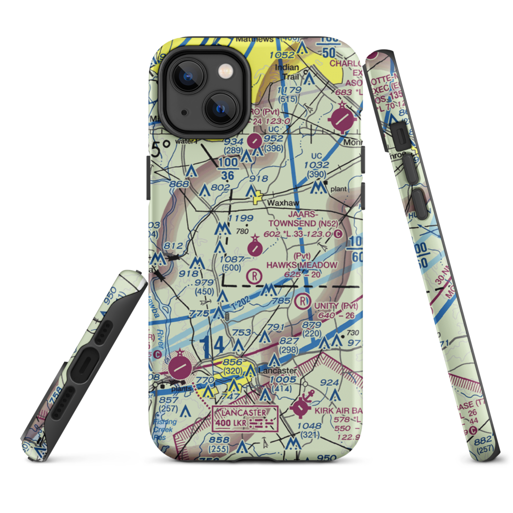 Jaars Townsend Airport (N52) VFR Sectional  Tough iPhone Case iPhone 14 Plus model shown