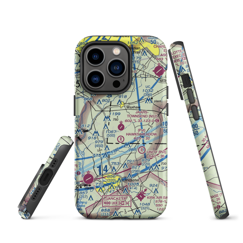 Jaars Townsend Airport (N52) VFR Sectional  Tough iPhone Case iPhone 14 Pro model shown