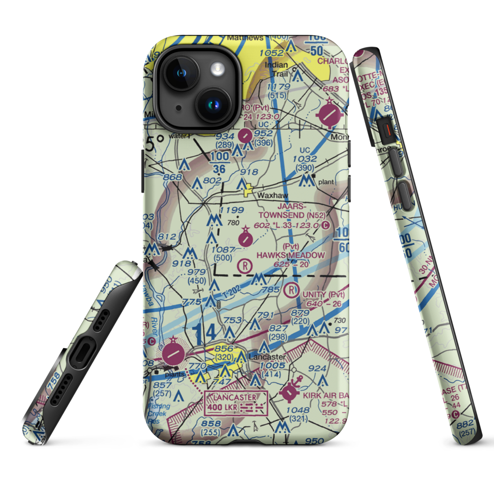 Jaars Townsend Airport (N52) VFR Sectional  Tough iPhone Case iPhone 15 Plus model shown