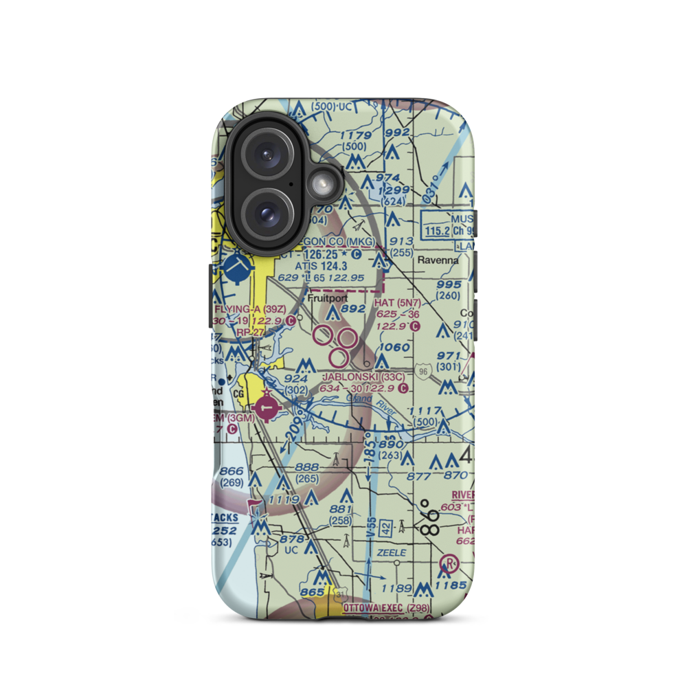 Jablonski Airport (33C) VFR Sectional  Tough iPhone Case iPhone 16 model shown