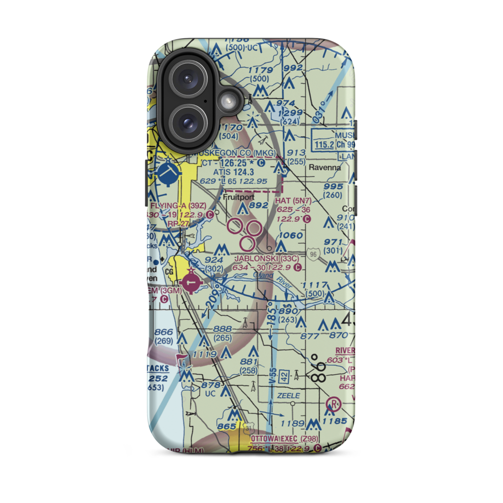 Jablonski Airport (33C) VFR Sectional  Tough iPhone Case iPhone 16 Plus model shown