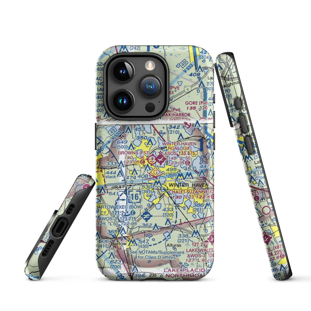 Jack Browns Seaplane Base (F57) VFR Sectional  Tough iPhone Case iPhone 15 Pro model shown