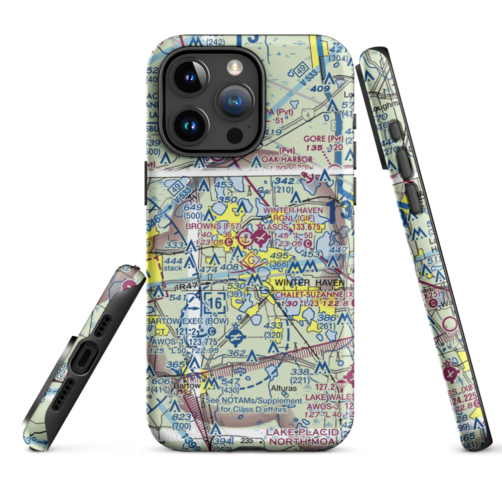 Jack Browns Seaplane Base (F57) VFR Sectional  Tough iPhone Case iPhone 15 Pro Max model shown