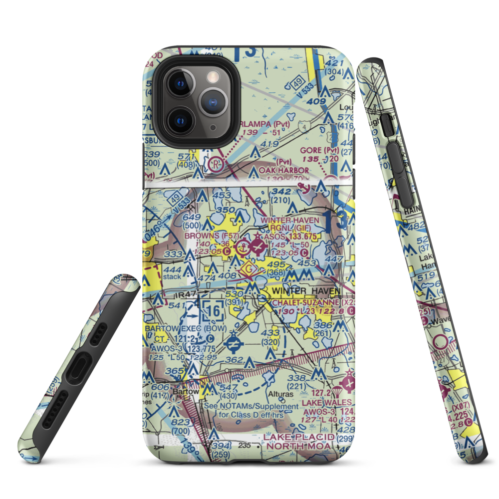 Jack Browns Seaplane Base (F57) VFR Sectional  Tough iPhone Case iPhone 11 Pro Max model shown