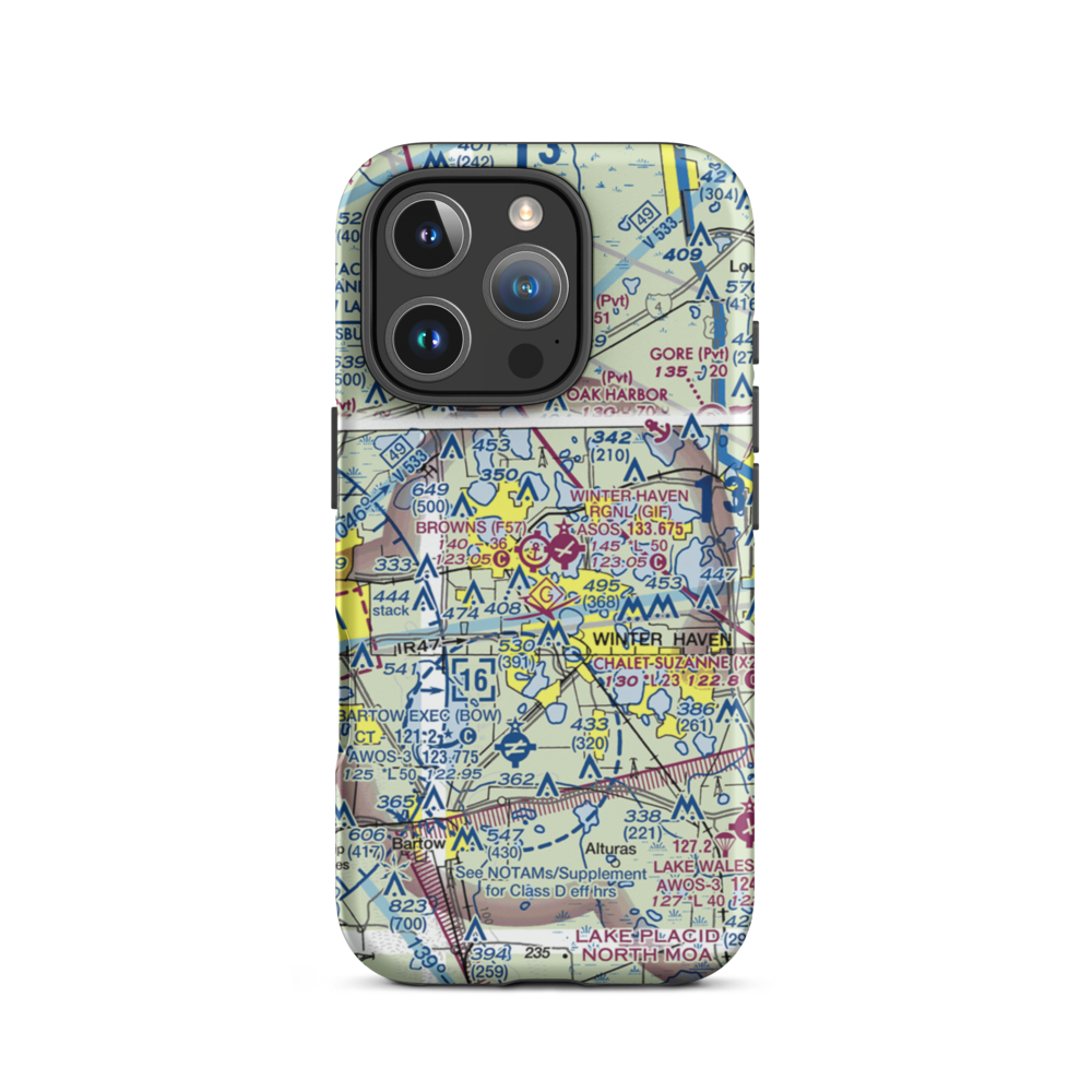 Jack Browns Seaplane Base (F57) VFR Sectional  Tough iPhone Case iPhone 16 Pro model shown