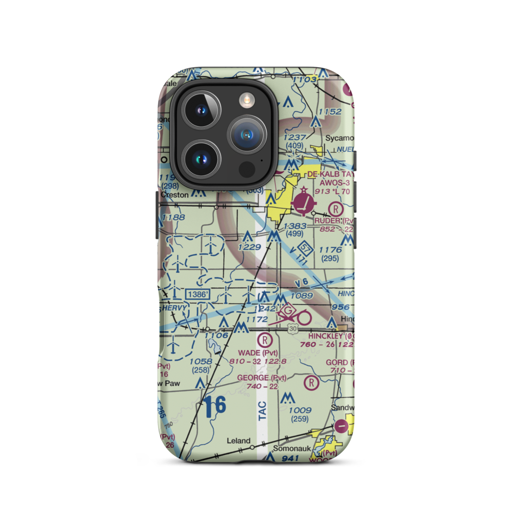 Jack W. Watson Airport (0IL9) VFR Sectional  Tough iPhone Case iPhone 16 Pro model shown