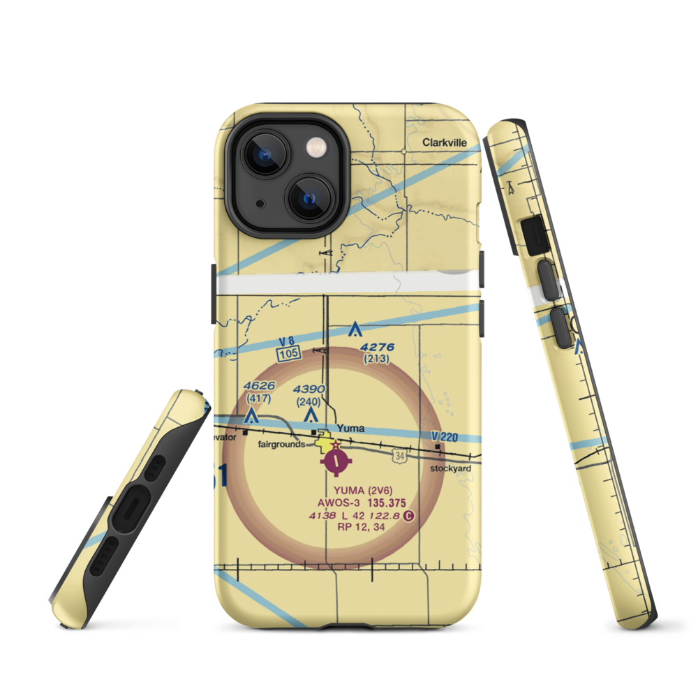 Jackson Airfield (CD05) VFR Sectional  Tough iPhone Case iPhone 14 model shown