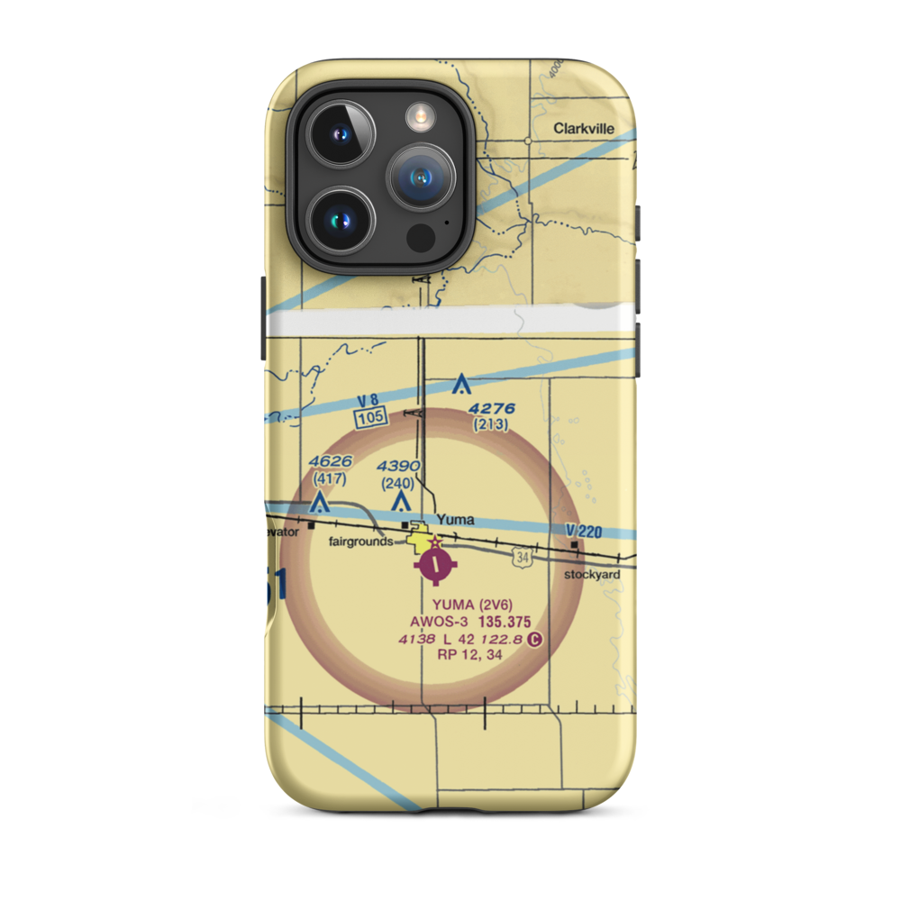 Jackson Airfield (CD05) VFR Sectional  Tough iPhone Case iPhone 16 Pro Max model shown