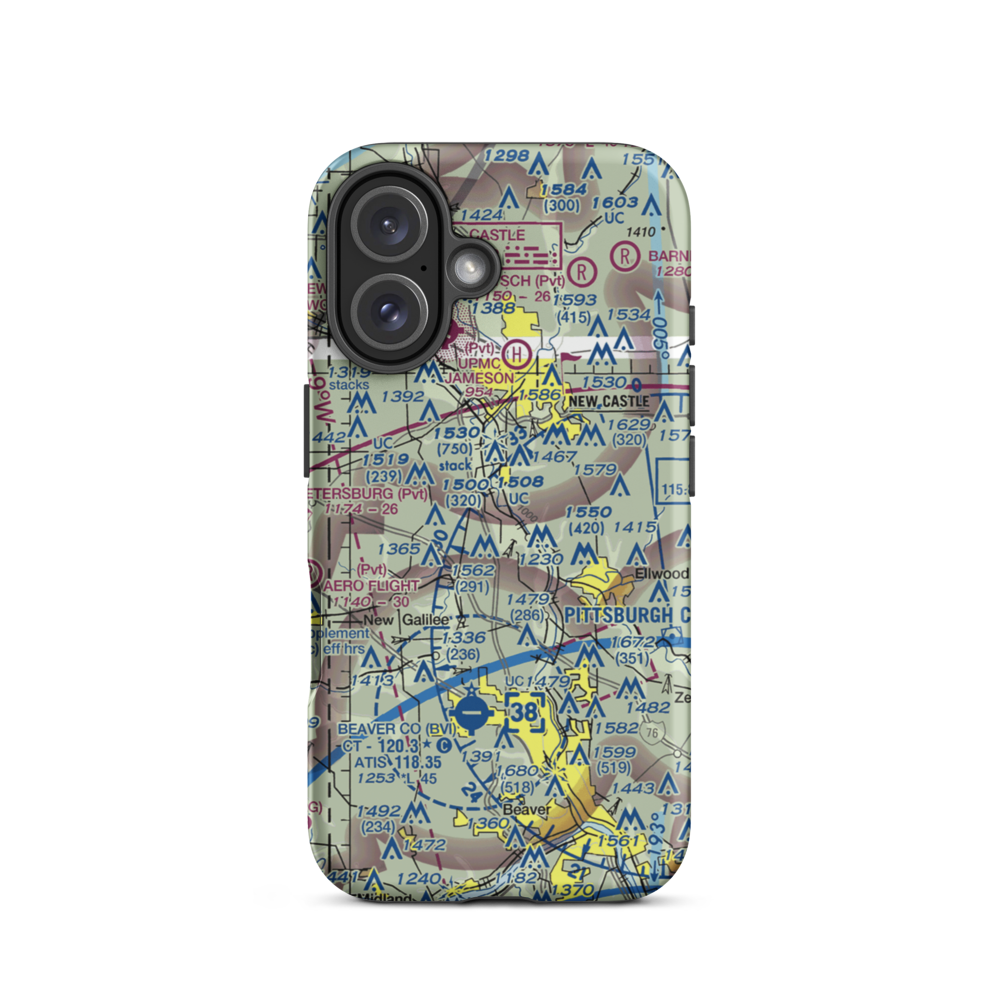 Jackson Airport (PN68) VFR Sectional  Tough iPhone Case iPhone 16 model shown