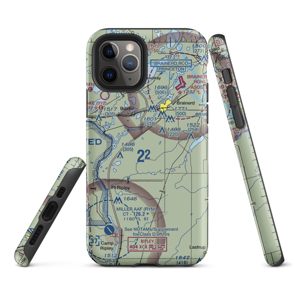 Jackson Field (MN17) VFR Sectional  Tough iPhone Case iPhone 11 Pro model shown