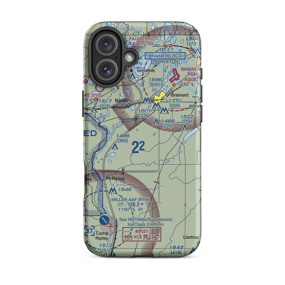 Jackson Field (MN17) VFR Sectional  Tough iPhone Case iPhone 16 Plus model shown