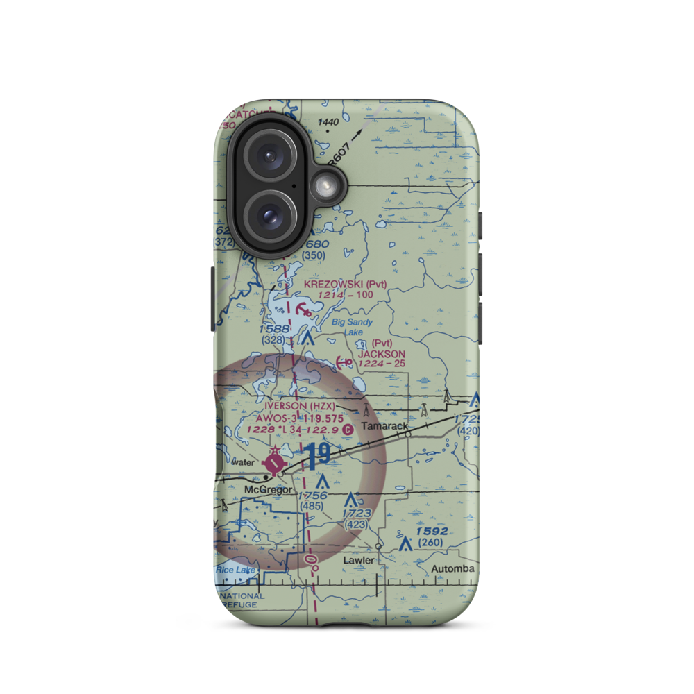 Jackson Seaplane Base (MN61) VFR Sectional  Tough iPhone Case iPhone 16 model shown