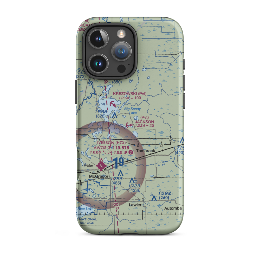 Jackson Seaplane Base (MN61) VFR Sectional  Tough iPhone Case iPhone 16 Pro Max model shown