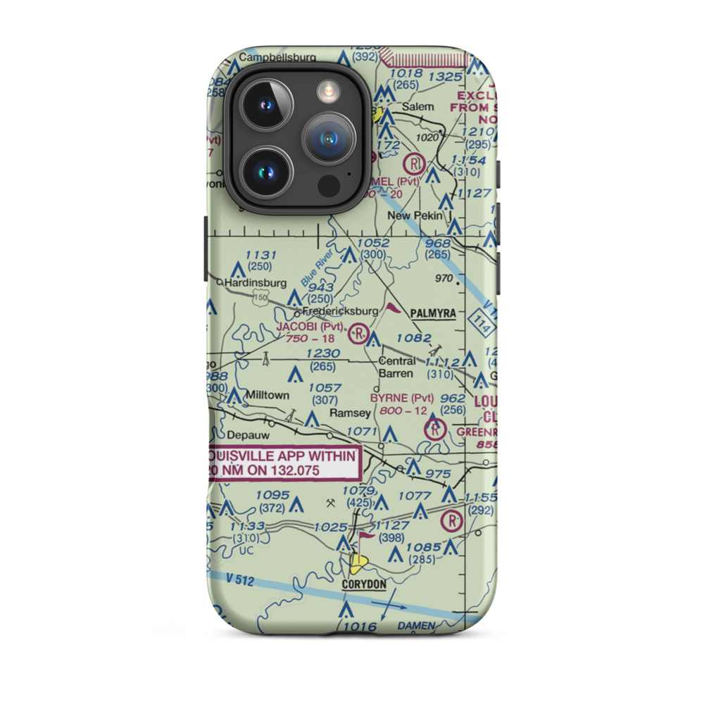 Jacobi Airport (5II8) VFR Sectional  Tough iPhone Case iPhone 16 Pro Max model shown