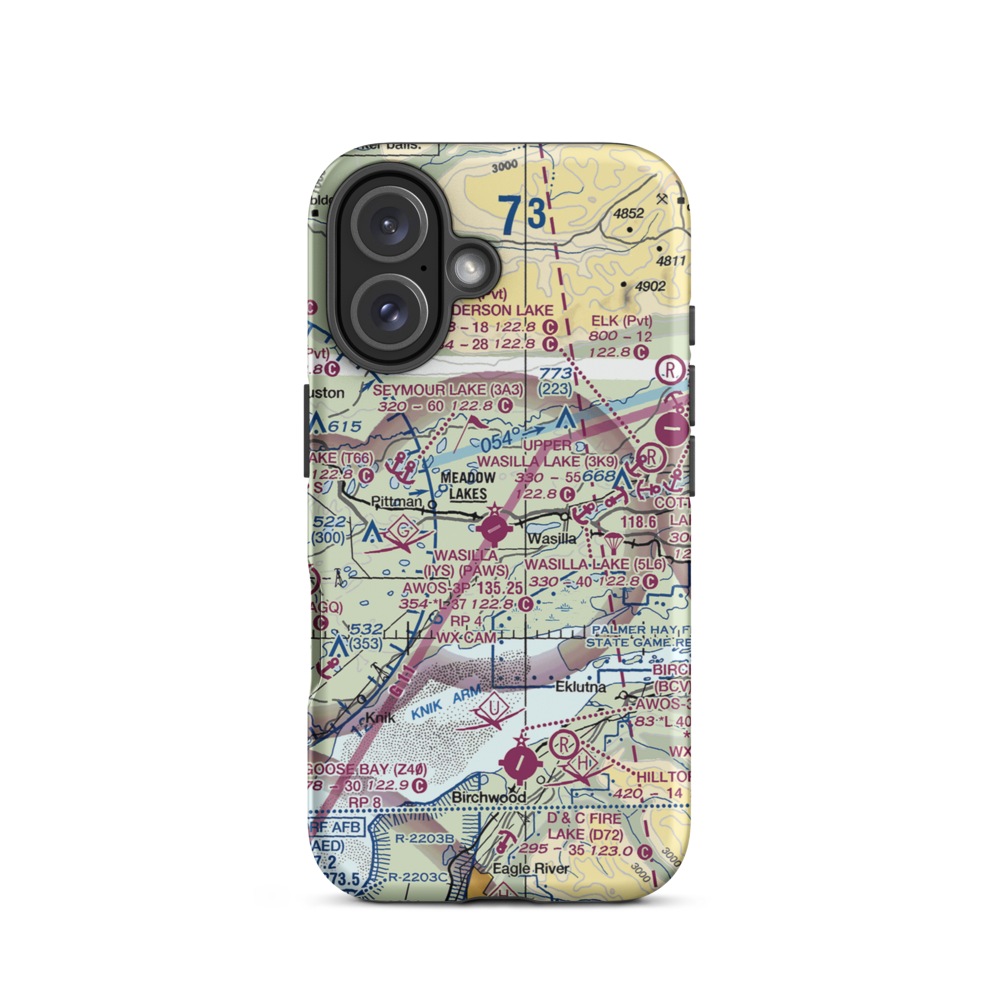Jacobsen Lake Seaplane Base (AK43) VFR Sectional  Tough iPhone Case iPhone 16 model shown