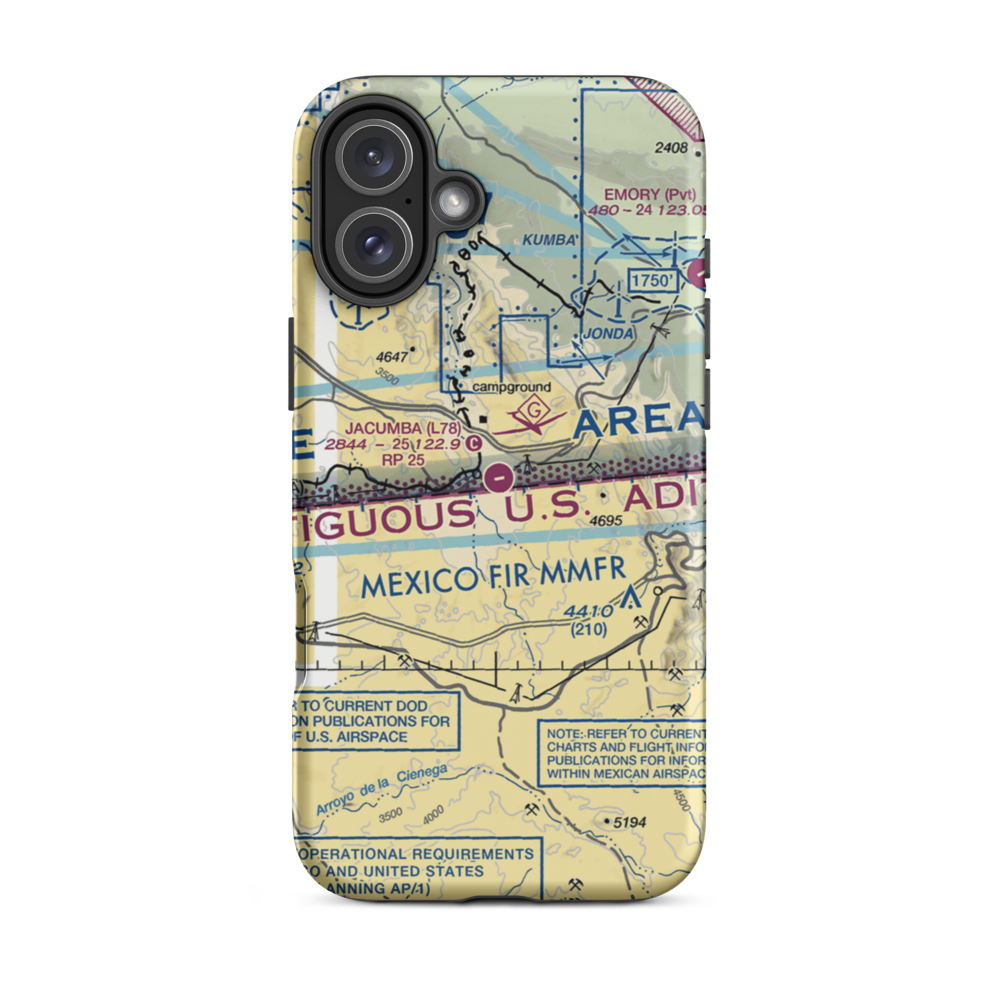 Jacumba Airport (L78) VFR Sectional  Tough iPhone Case iPhone 16 Plus model shown