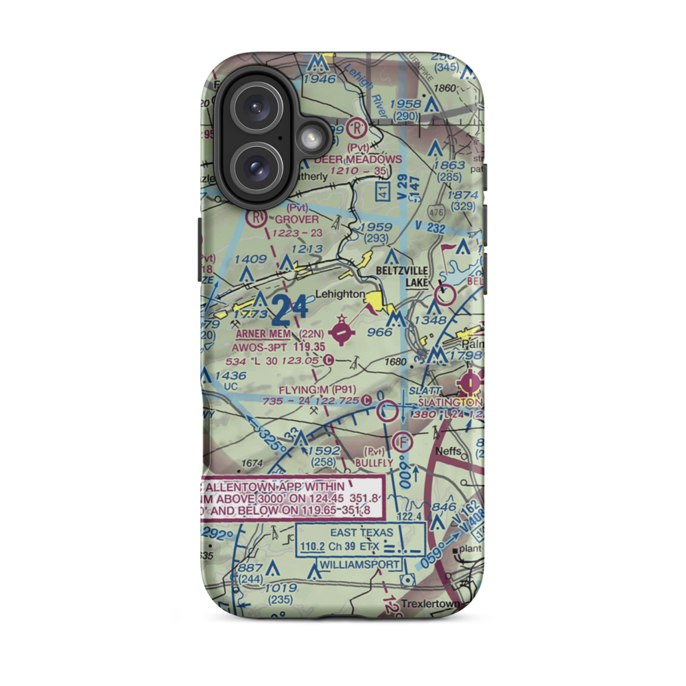 Jake Arner Memorial Airport (22N) VFR Sectional  Tough iPhone Case iPhone 16 Plus model shown