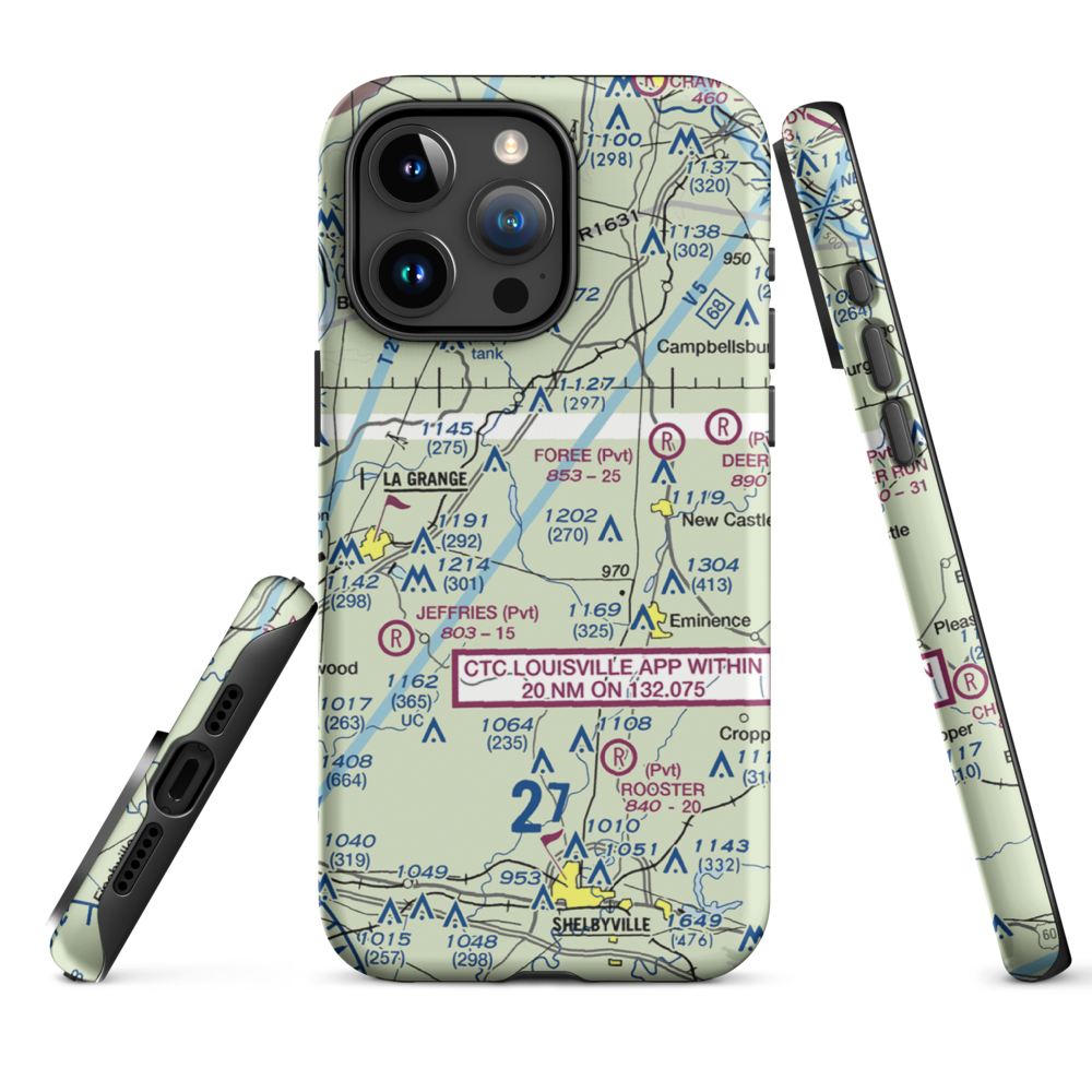 Jake's Field (5KY6) VFR Sectional  Tough iPhone Case iPhone 15 Pro Max model shown
