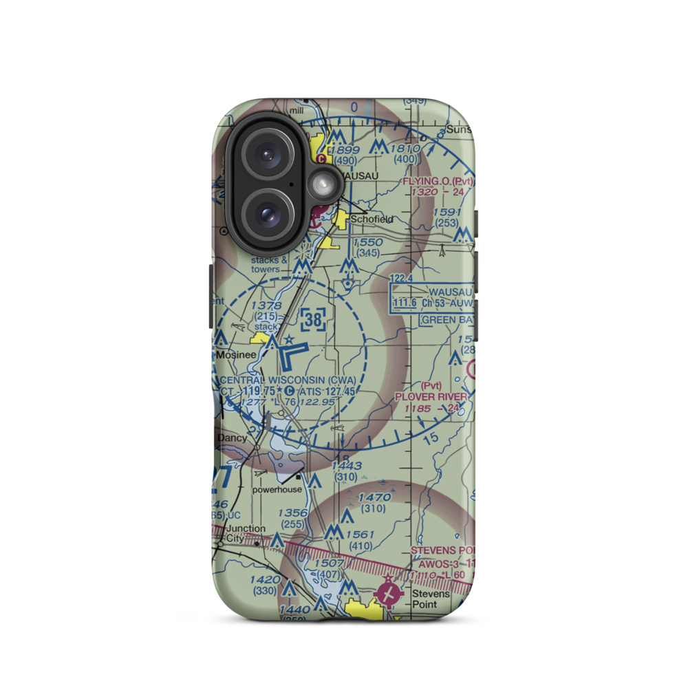 Jaks Field (56WI) VFR Sectional  Tough iPhone Case iPhone 16 model shown