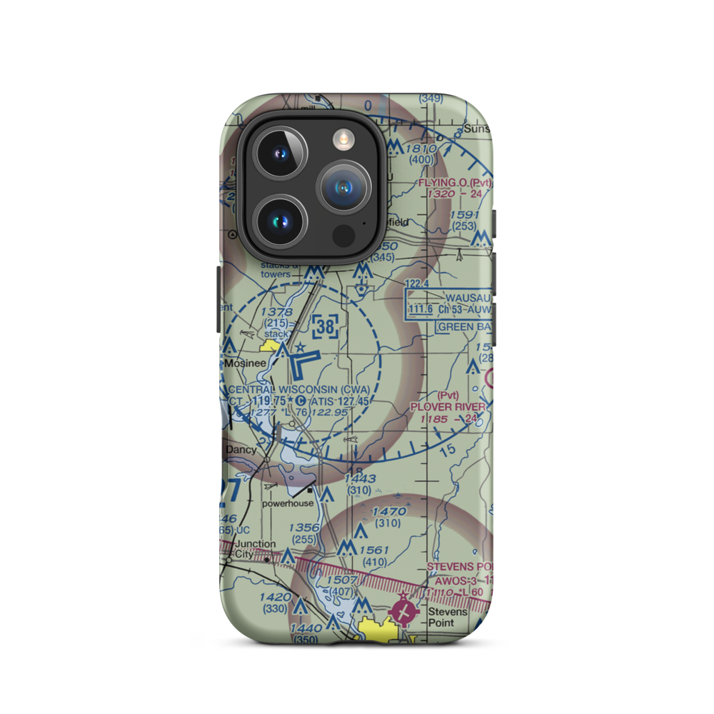 Jaks Field (56WI) VFR Sectional  Tough iPhone Case iPhone 16 Pro model shown