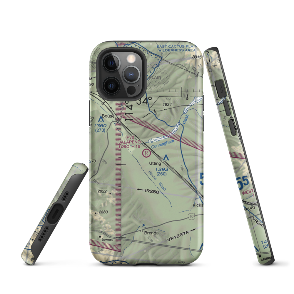 Jalapeno Ranch Airport (62AZ) VFR Sectional  Tough iPhone Case iPhone 12 Pro model shown