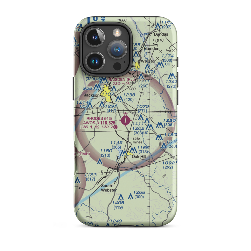 James A Rhodes Airport (I43) VFR Sectional  Tough iPhone Case iPhone 16 Pro Max model shown