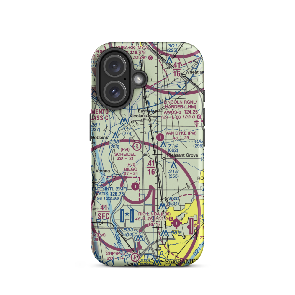 James Brothers Airport (59CN) VFR Sectional  Tough iPhone Case iPhone 16 model shown