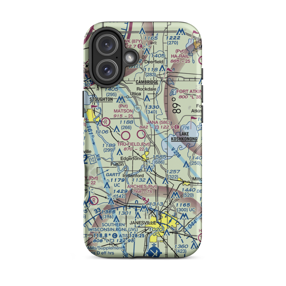 Jana Airport (58C) VFR Sectional  Tough iPhone Case iPhone 16 Plus model shown