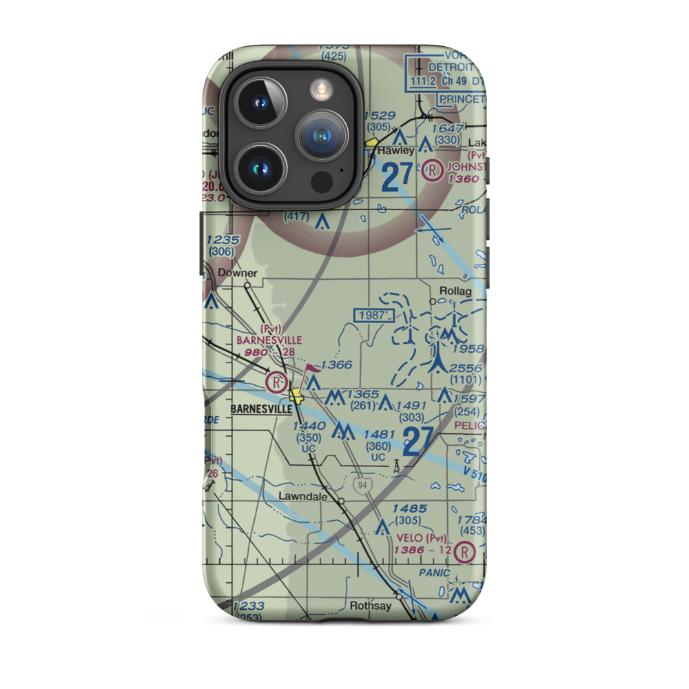 Janssen Airport (9MN5) VFR Sectional  Tough iPhone Case iPhone 16 Pro Max model shown