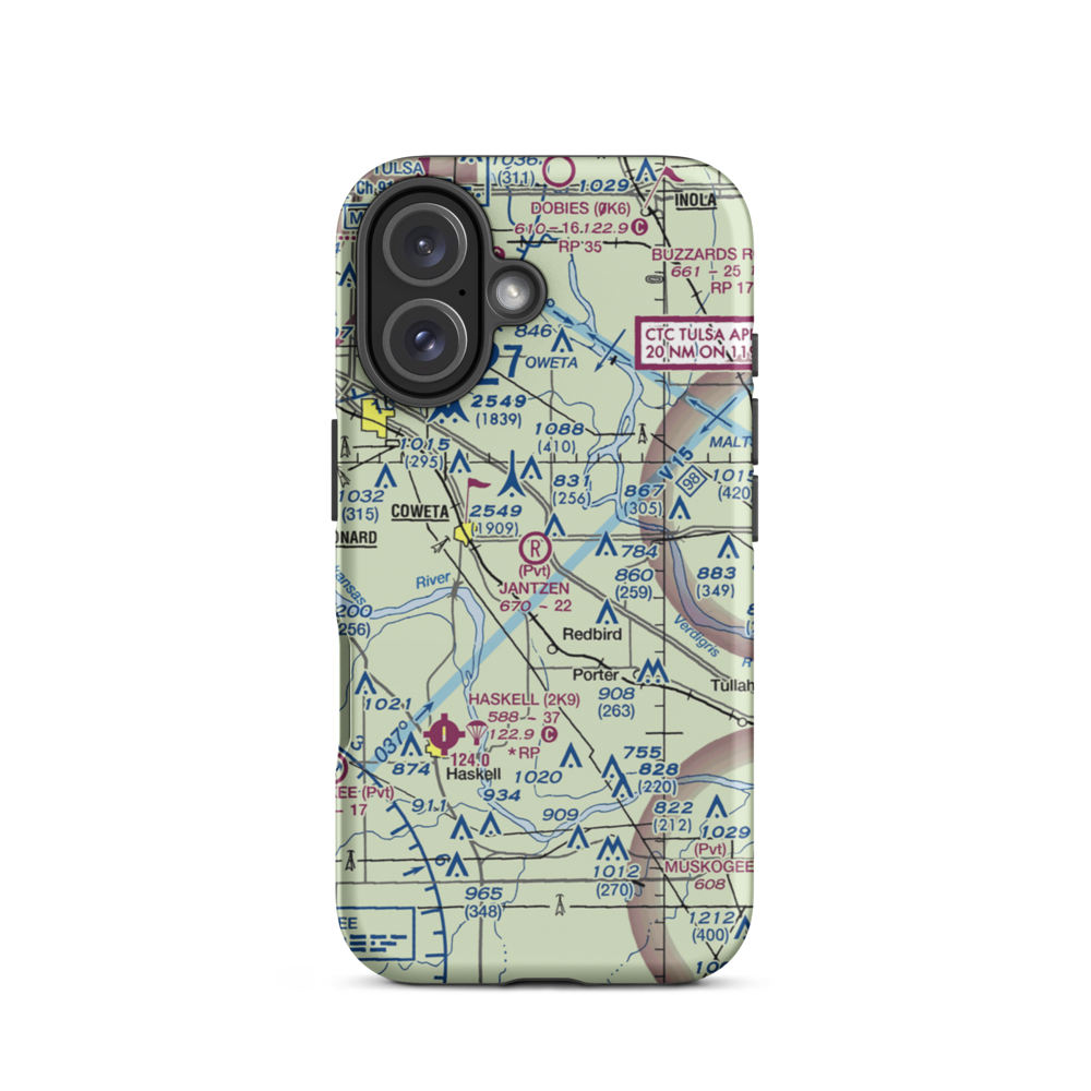 Jantzen Airport (93OK) VFR Sectional  Tough iPhone Case iPhone 16 model shown