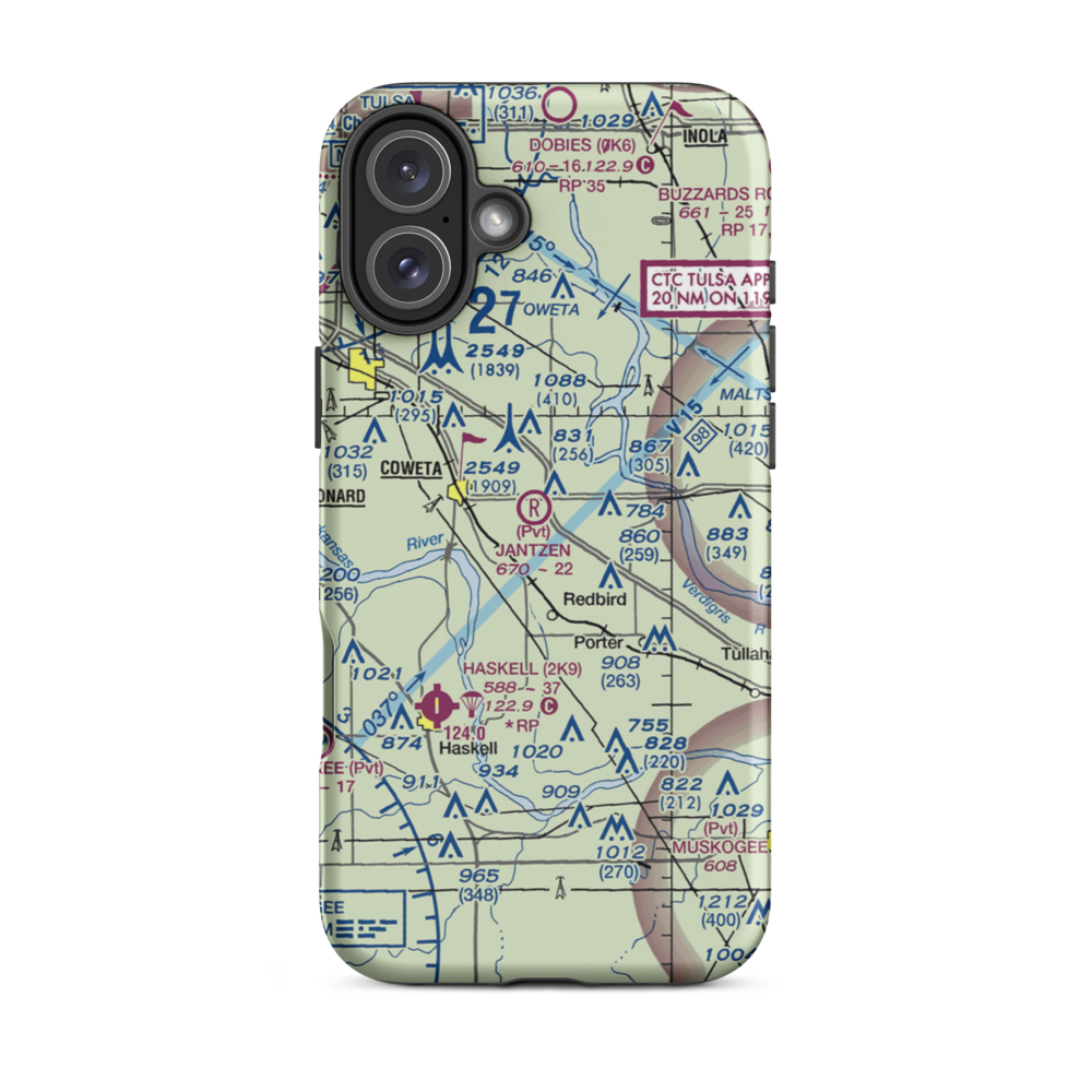 Jantzen Airport (93OK) VFR Sectional  Tough iPhone Case iPhone 16 Plus model shown