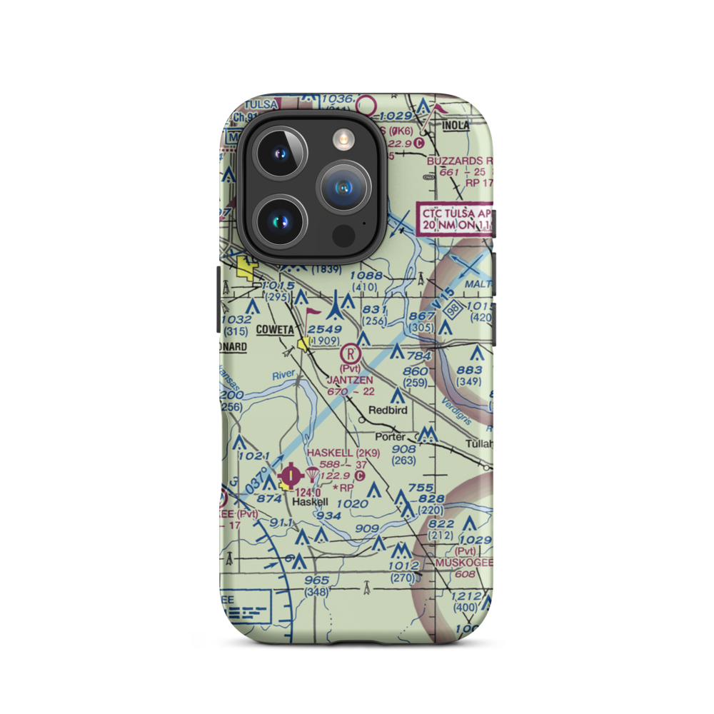 Jantzen Airport (93OK) VFR Sectional  Tough iPhone Case iPhone 16 Pro model shown