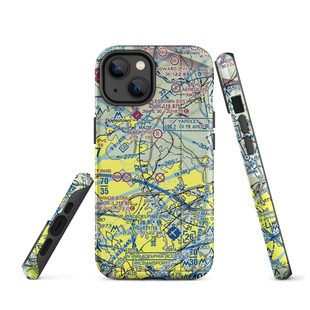 Jarrett Airport (5PN7) VFR Sectional  Tough iPhone Case iPhone 14 model shown