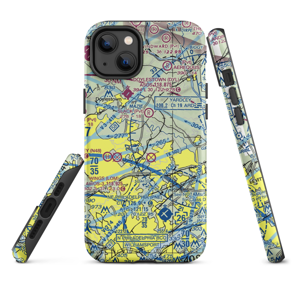 Jarrett Airport (5PN7) VFR Sectional  Tough iPhone Case iPhone 14 Plus model shown