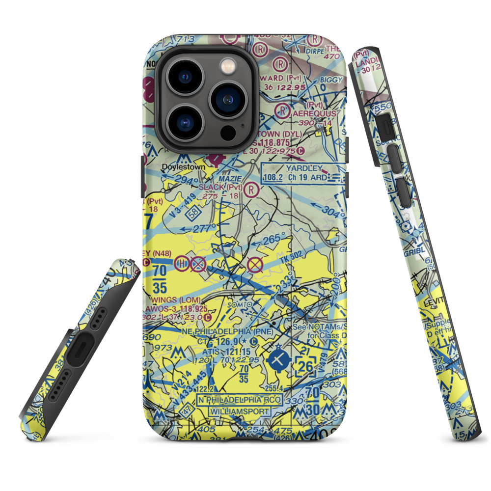 Jarrett Airport (5PN7) VFR Sectional  Tough iPhone Case iPhone 14 Pro Max model shown