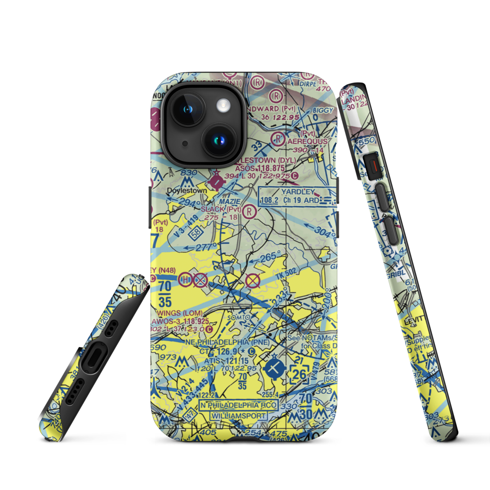 Jarrett Airport (5PN7) VFR Sectional  Tough iPhone Case iPhone 15 model shown