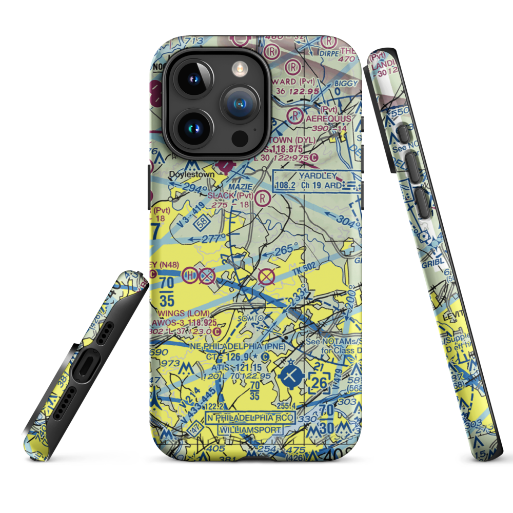 Jarrett Airport (5PN7) VFR Sectional  Tough iPhone Case iPhone 15 Pro Max model shown