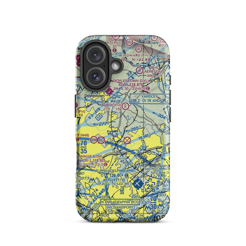 Jarrett Airport (5PN7) VFR Sectional  Tough iPhone Case iPhone 16 model shown