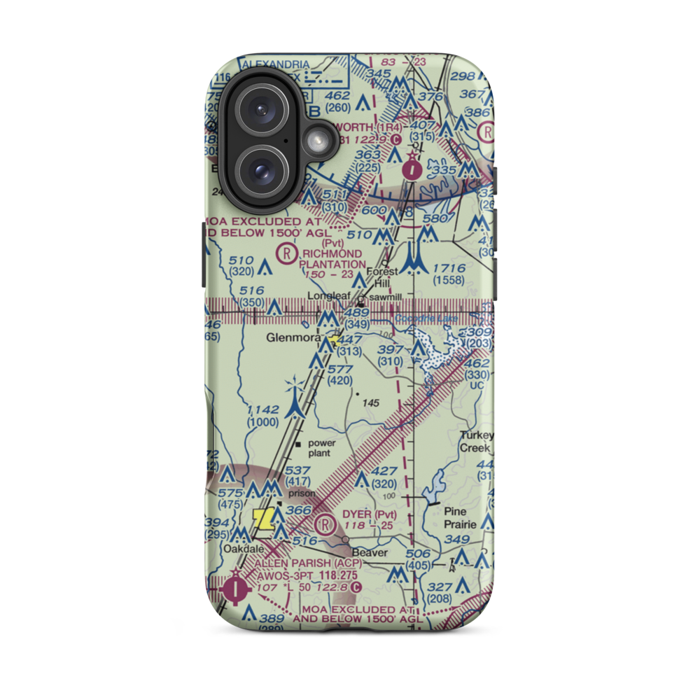 Jasmine Hill Airport (11LS) VFR Sectional  Tough iPhone Case iPhone 16 Plus model shown