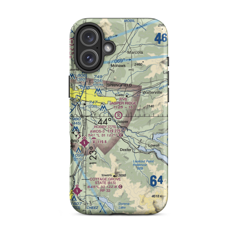Jasper Ridge Airstrip (36OR) VFR Sectional  Tough iPhone Case iPhone 16 Plus model shown
