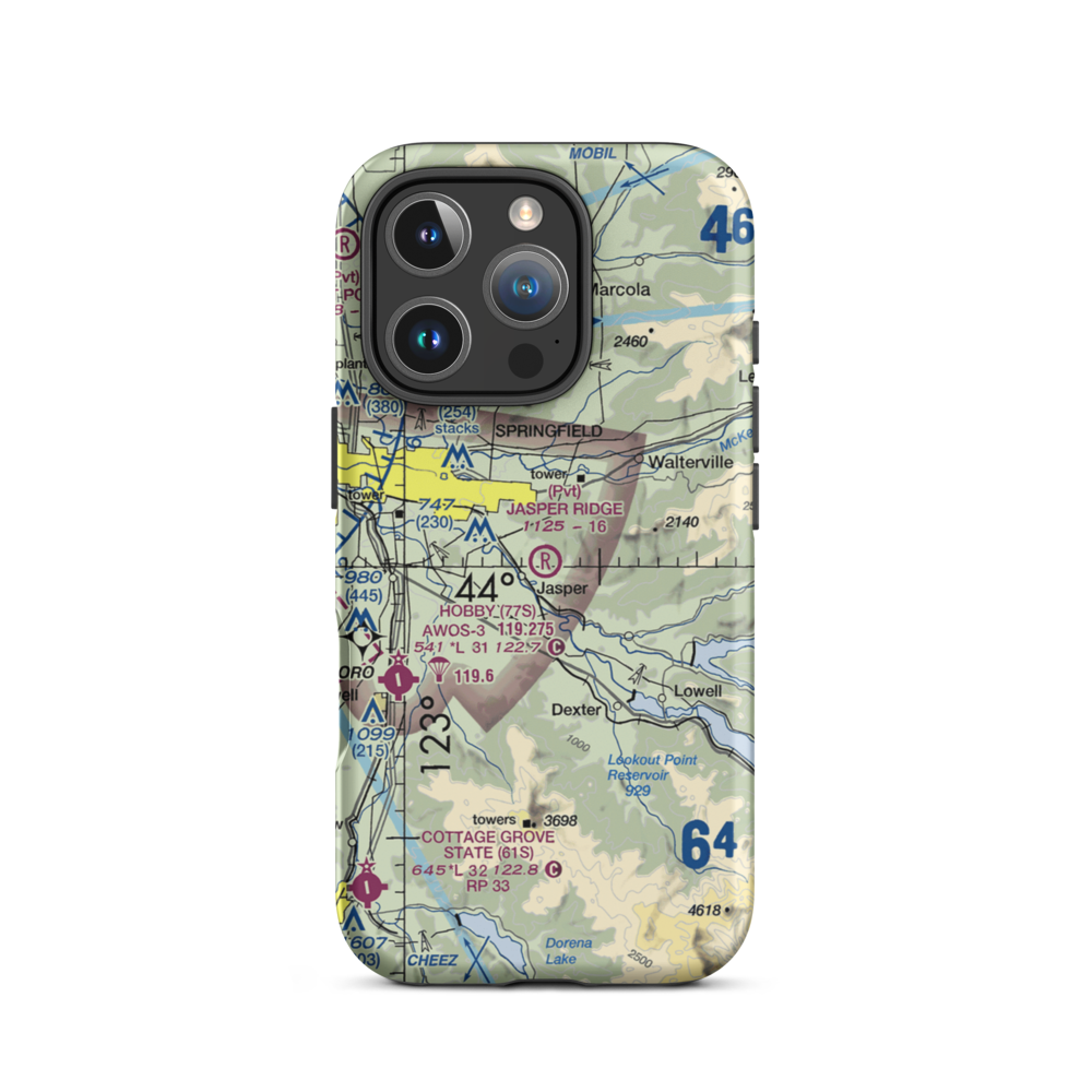 Jasper Ridge Airstrip (36OR) VFR Sectional  Tough iPhone Case iPhone 16 Pro model shown