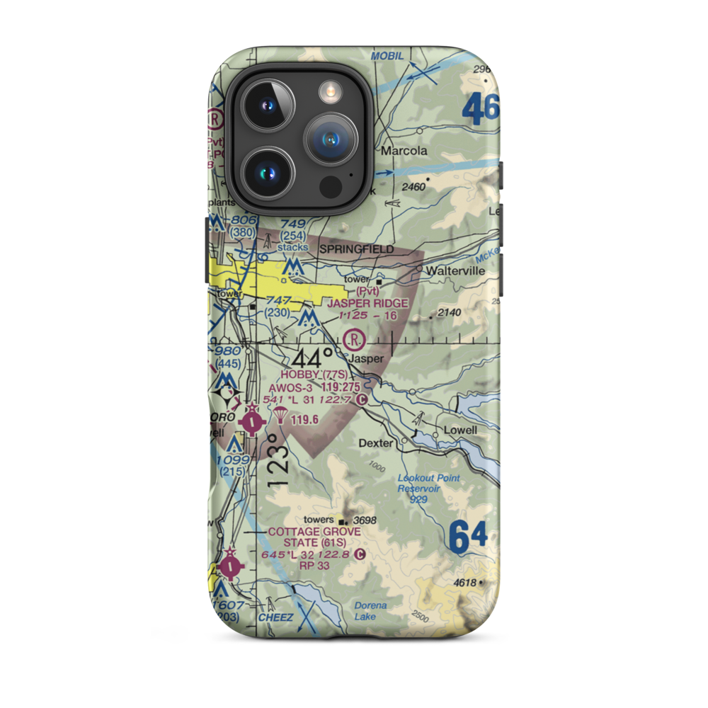 Jasper Ridge Airstrip (36OR) VFR Sectional  Tough iPhone Case iPhone 16 Pro Max model shown