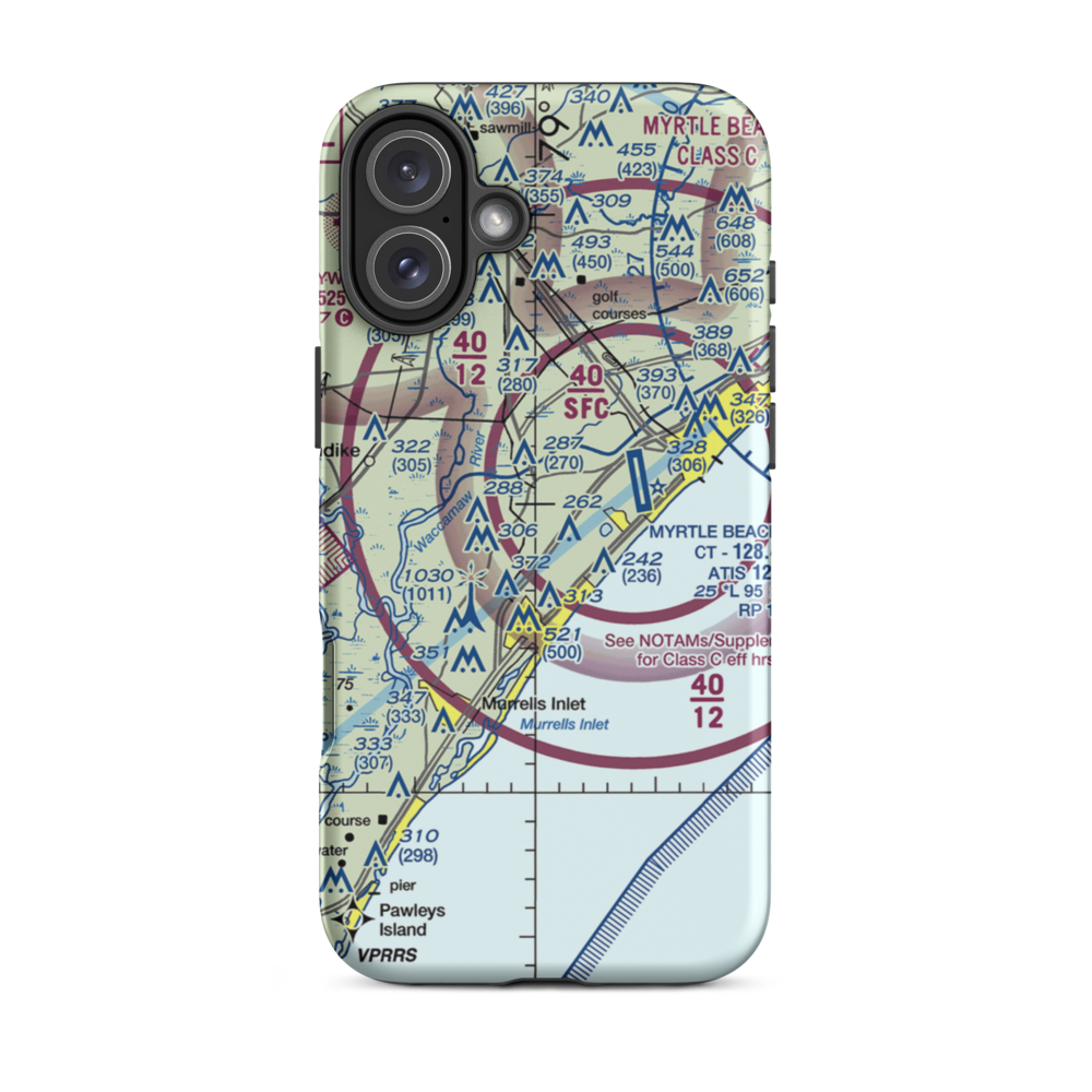 Javika Airport (SC28) VFR Sectional  Tough iPhone Case iPhone 16 Plus model shown