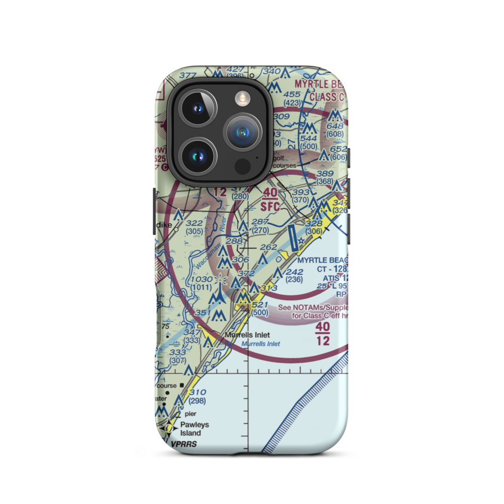 Javika Airport (SC28) VFR Sectional  Tough iPhone Case iPhone 16 Pro model shown