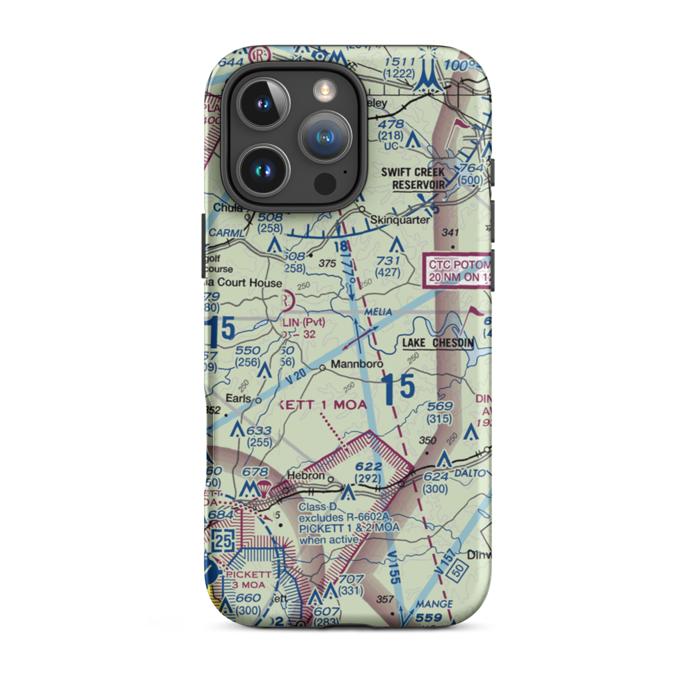 Jayarz Airport (0VA8) VFR Sectional  Tough iPhone Case iPhone 16 Pro Max model shown