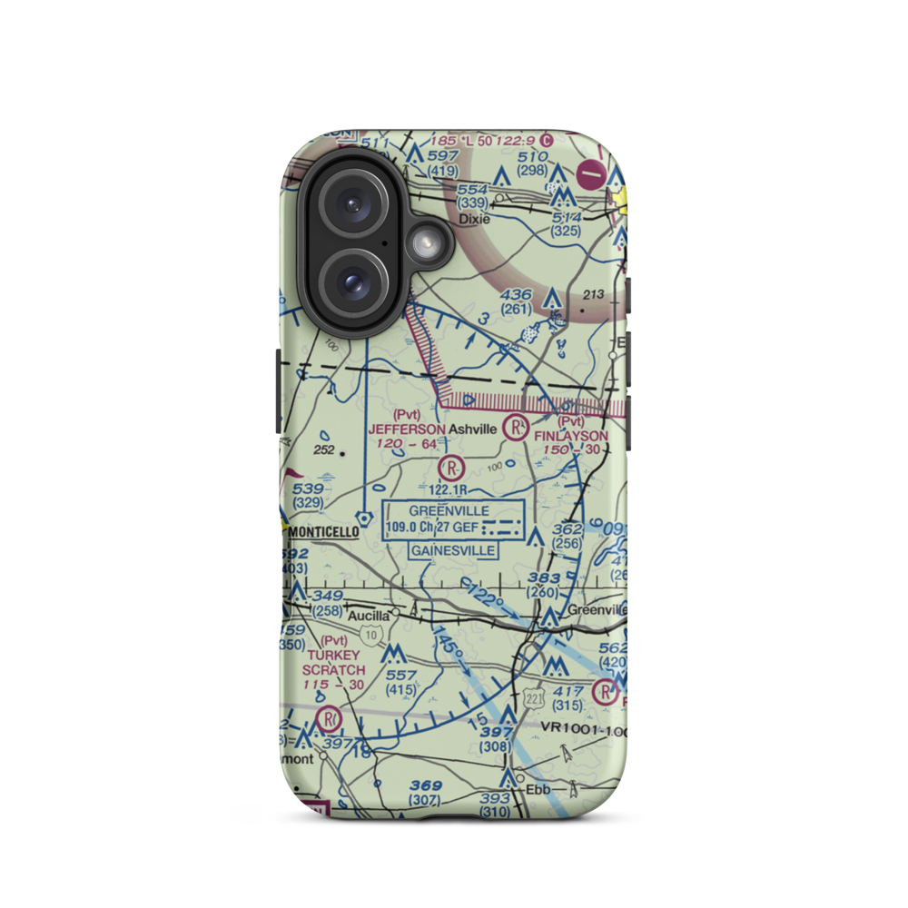 Jefferson Landings Airport (74FL) VFR Sectional  Tough iPhone Case iPhone 16 model shown