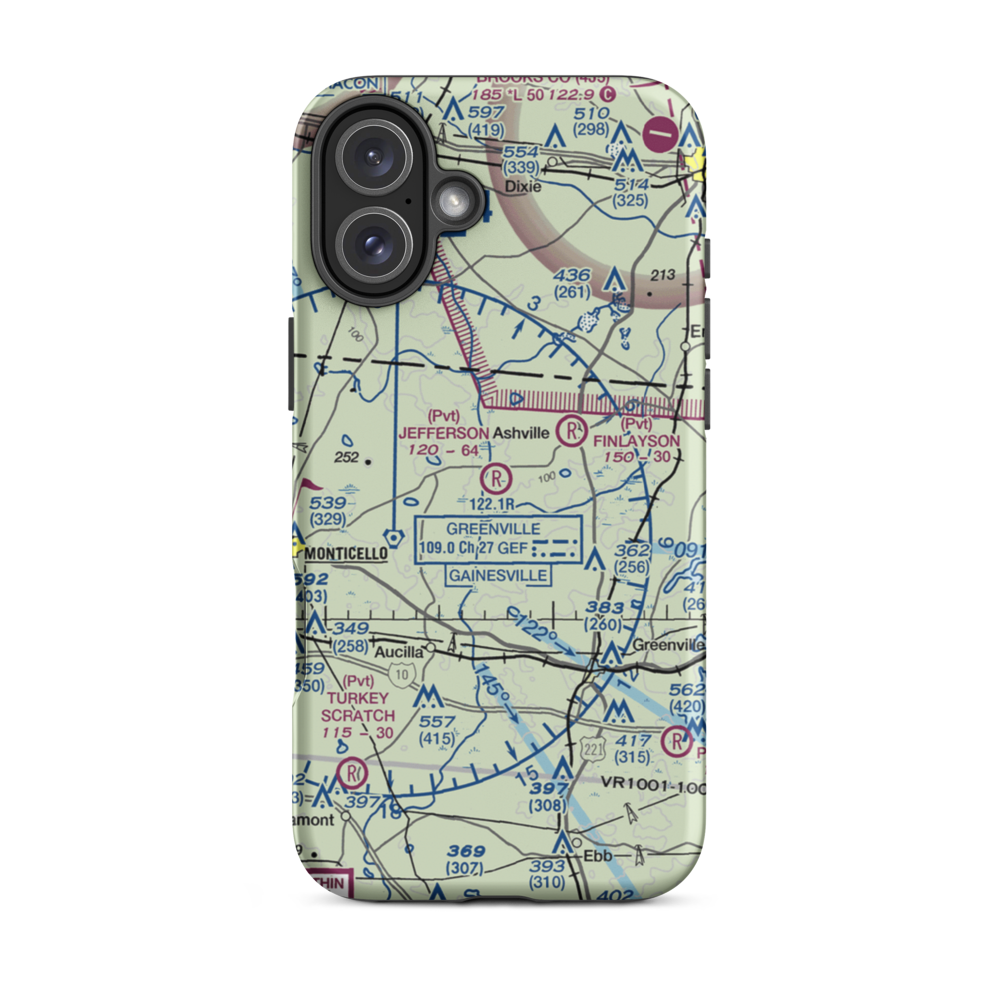 Jefferson Landings Airport (74FL) VFR Sectional  Tough iPhone Case iPhone 16 Plus model shown