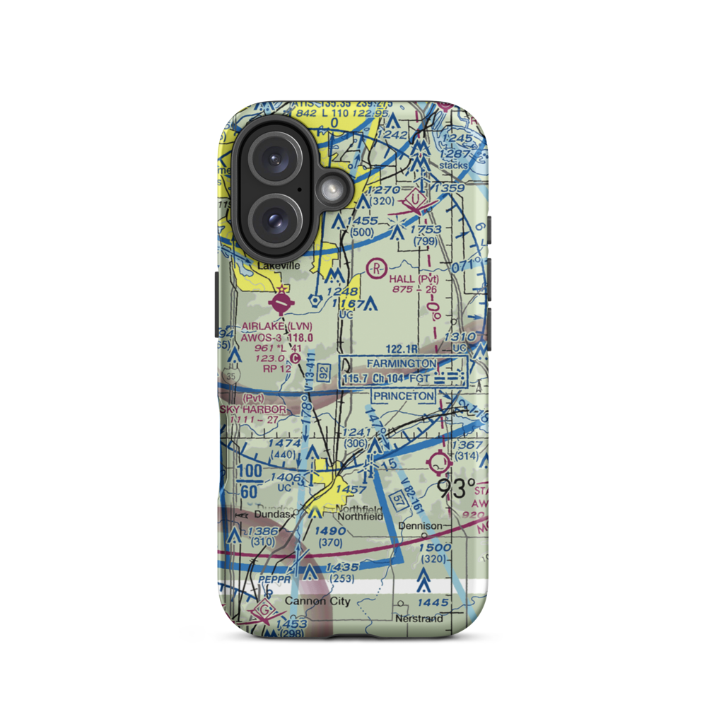Jennrich Field (MN45) VFR Sectional  Tough iPhone Case iPhone 16 model shown