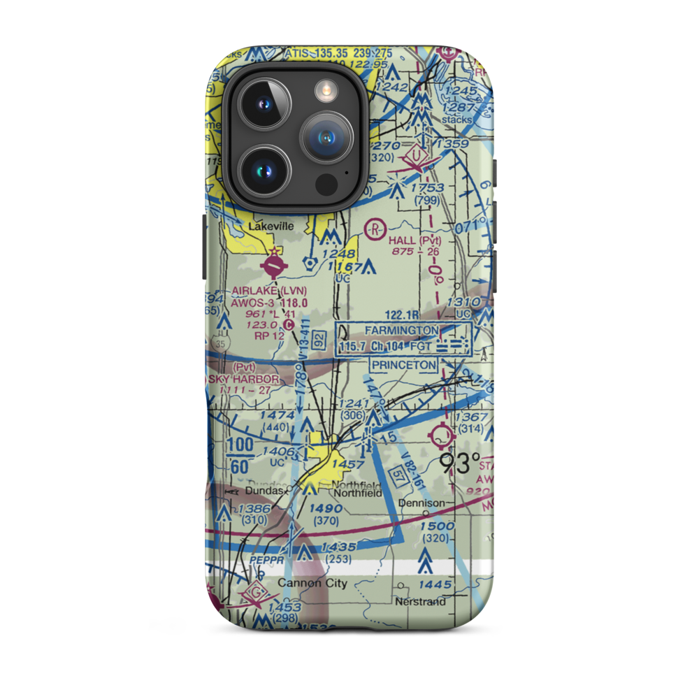 Jennrich Field (MN45) VFR Sectional  Tough iPhone Case iPhone 16 Pro Max model shown